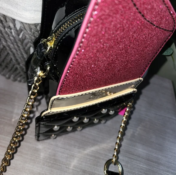 Betsey Johnson Lipstick Glitter Crossbody Bag - Picture 7 of 8